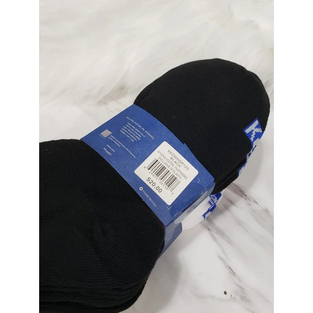 12 TOTAL Keds LOT Flat Knit Quarter Socks Size 6-10 - 2 PACK OF 6 WHITE BLACK